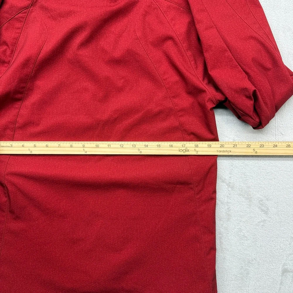 REI Jacket Mens Small Red McCone Softshell Hooded Full Zip Hiking Outdoor‎ Light
